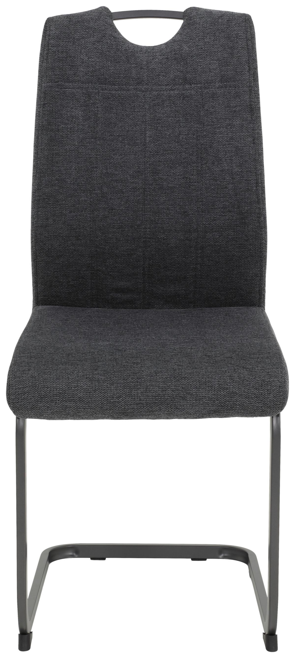 Schwingstuhl-Set Britta S 4er-Set ca. 44x100cm Anthrazit - Anthrazit/Grau, MODERN, Textil/Metall (44/100/59cm) - MID.YOU