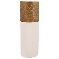 Bodenvase Art Deco Goldfarben/Hellrosa - Hellrosa/Goldfarben, Trend, Metall (20/60cm) - Kayoom
