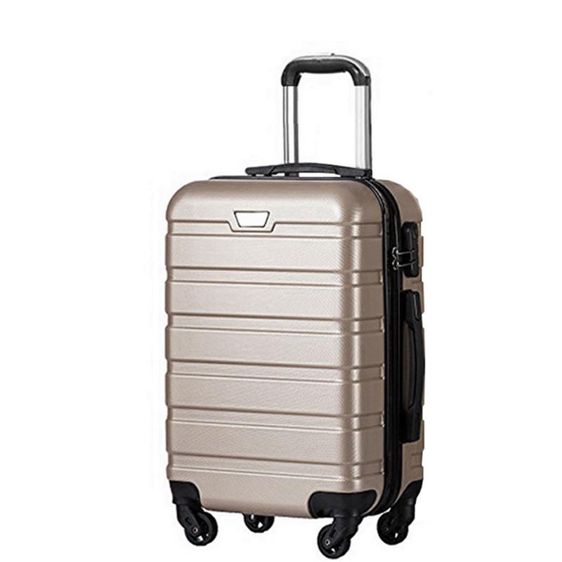 WALIZKA PODRÓŻNA KOPENHAGEN - kolor złoty, Basics, tworzywo sztuczne/metal (48/77/29cm) - Novel