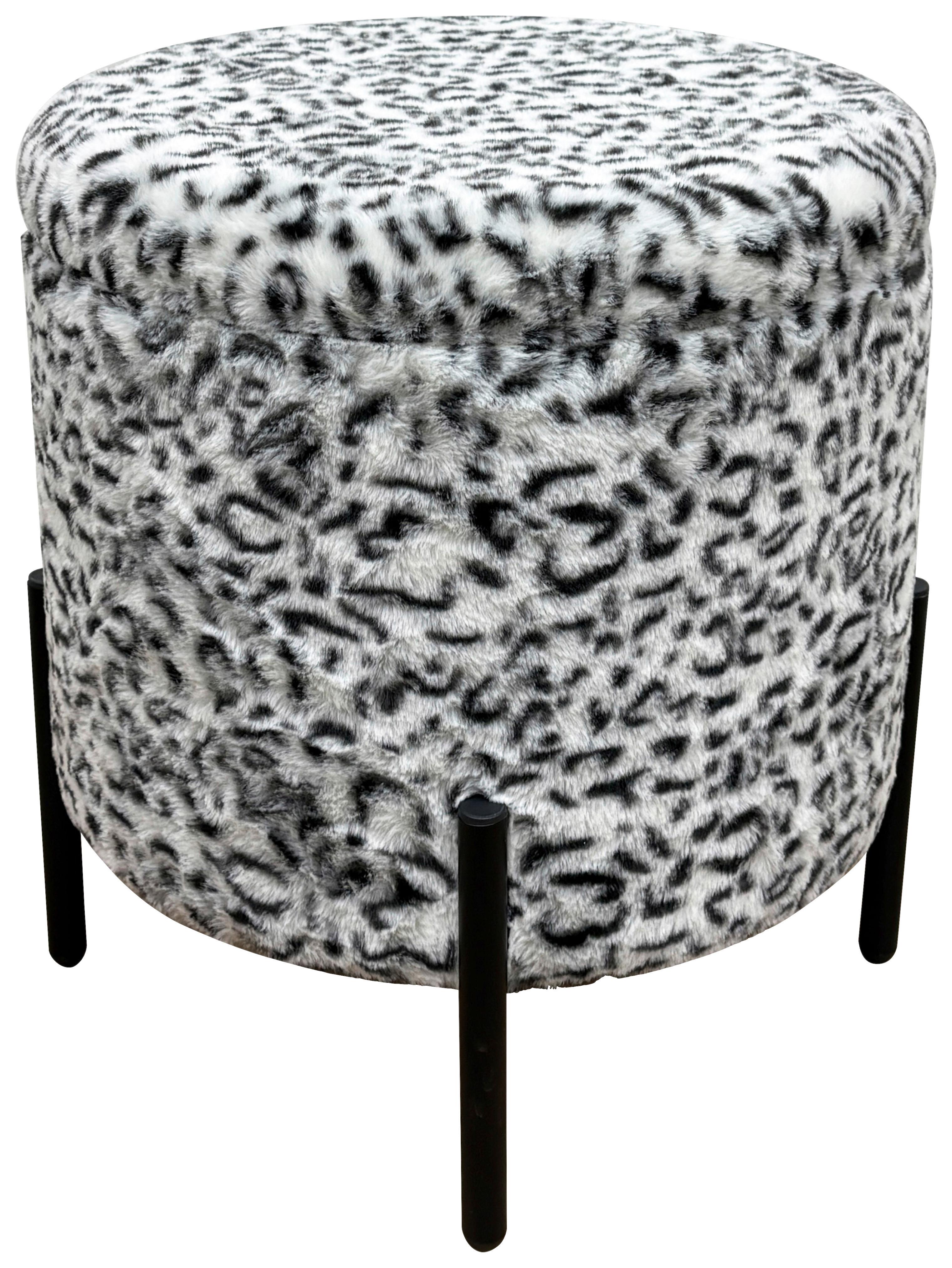 Tabure Leo -Trend- Based - črna/bela, Trendi, kovina/tekstil (38/43/38cm) - Based