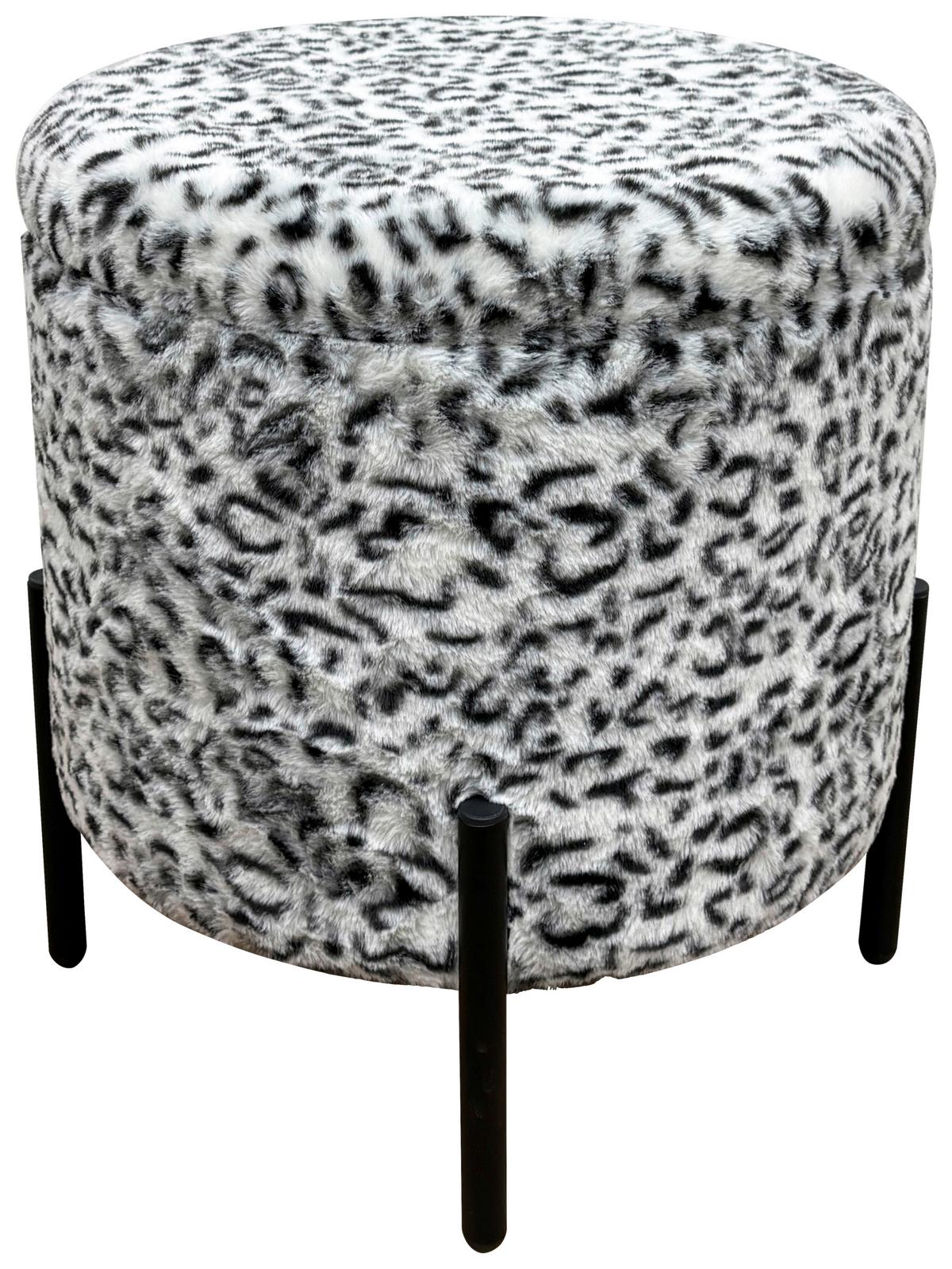 Tabure Leo -Trend- Based - črna/bela, Trendi, kovina/tekstil (38/43/38cm) - Based