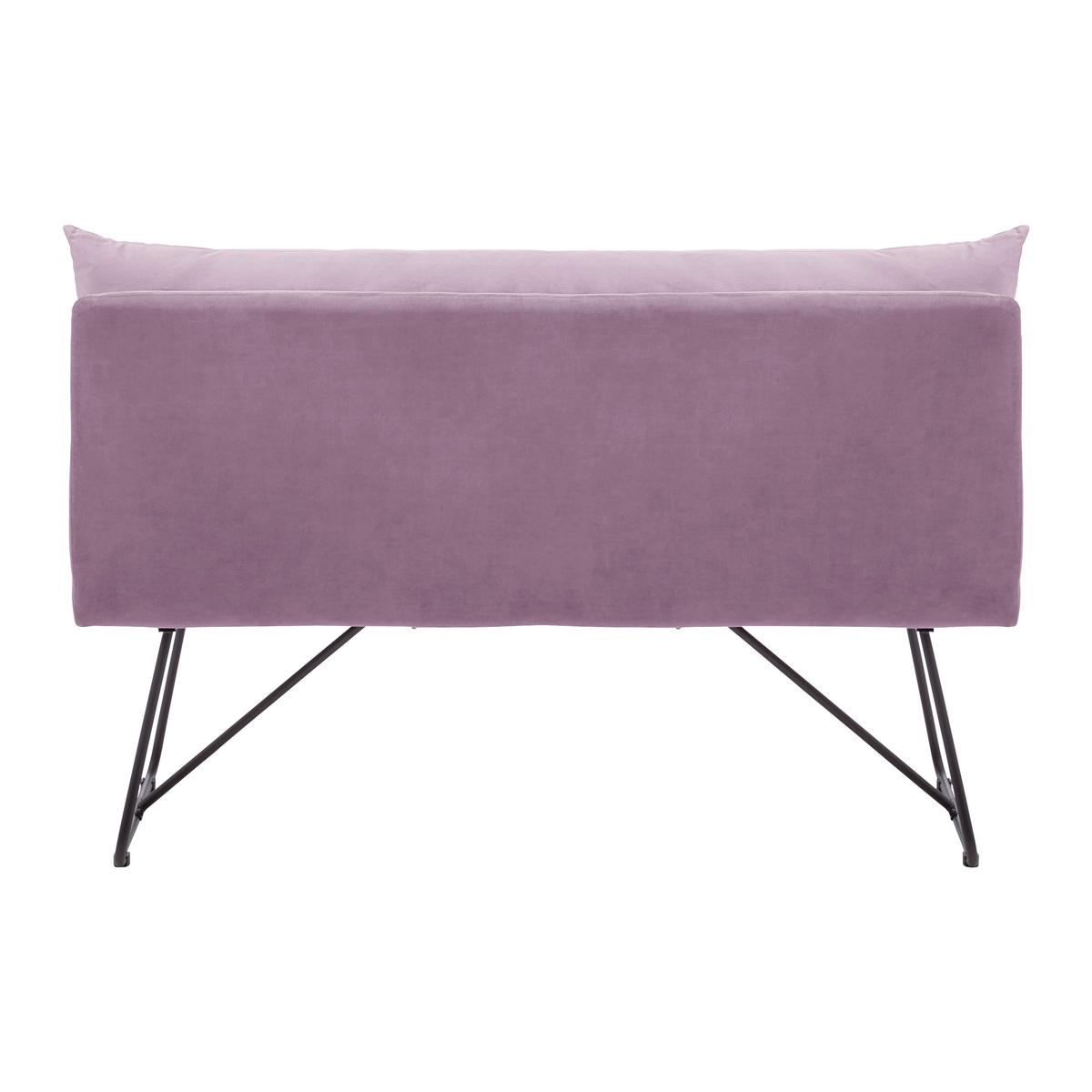 Sitzbank Bono Rosa Samt Gepolstert - Schwarz/Rosa, MODERN, Holz/Textil (140/92/63cm) - Bessagi Home