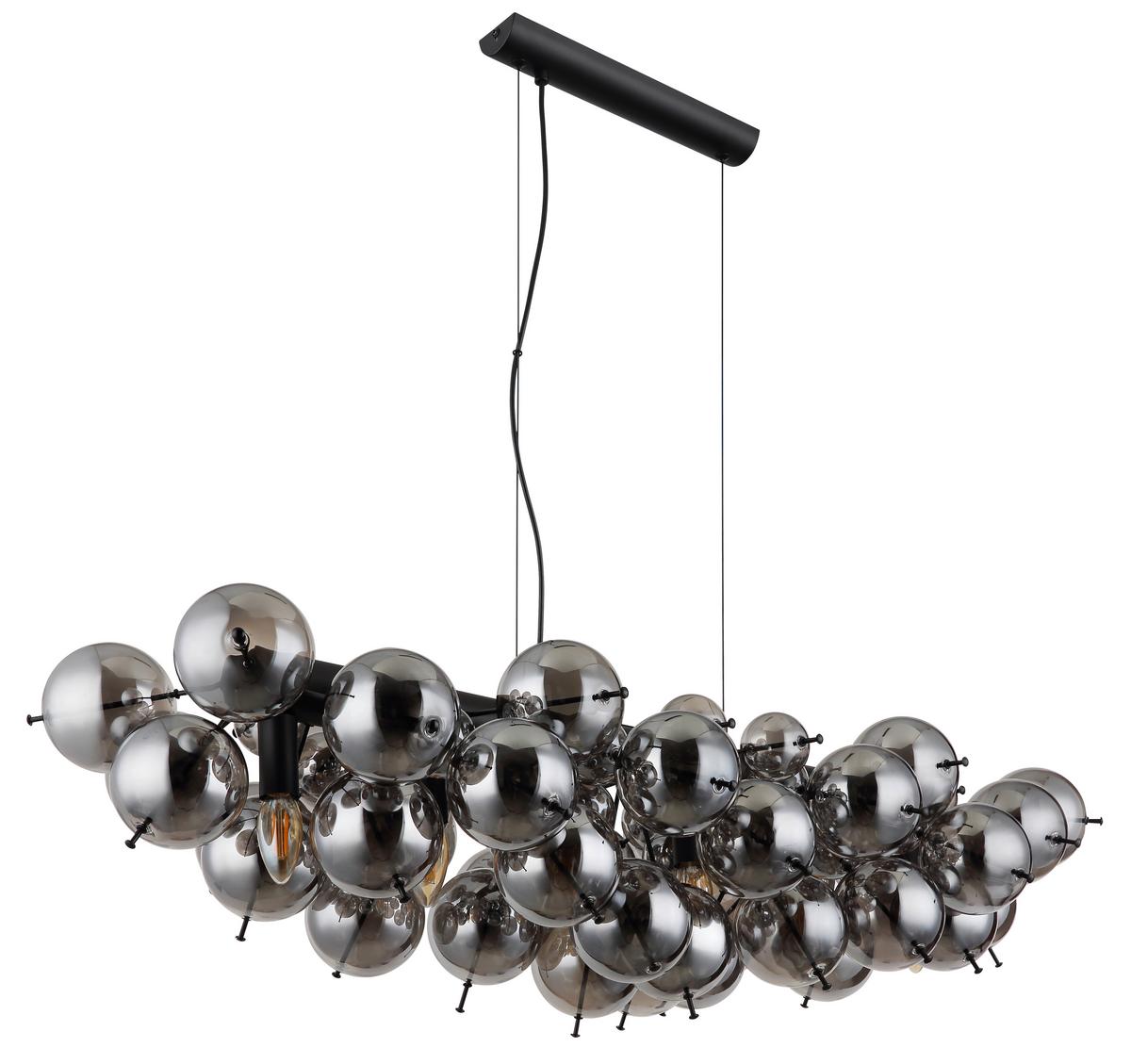 Hängeleuchte Udo Schwarz max. 25 Watt - Schwarz, Design, Glas/Metall (103/47cm) - Globo
