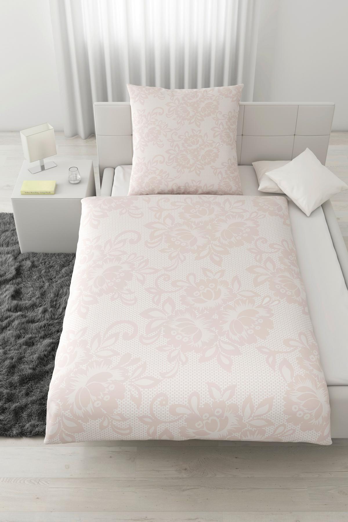 Bettwäsche Senta Rosa ca. 135x200cm - Rosa, ROMANTIK / LANDHAUS, Textil (135/200cm) - Modern Living