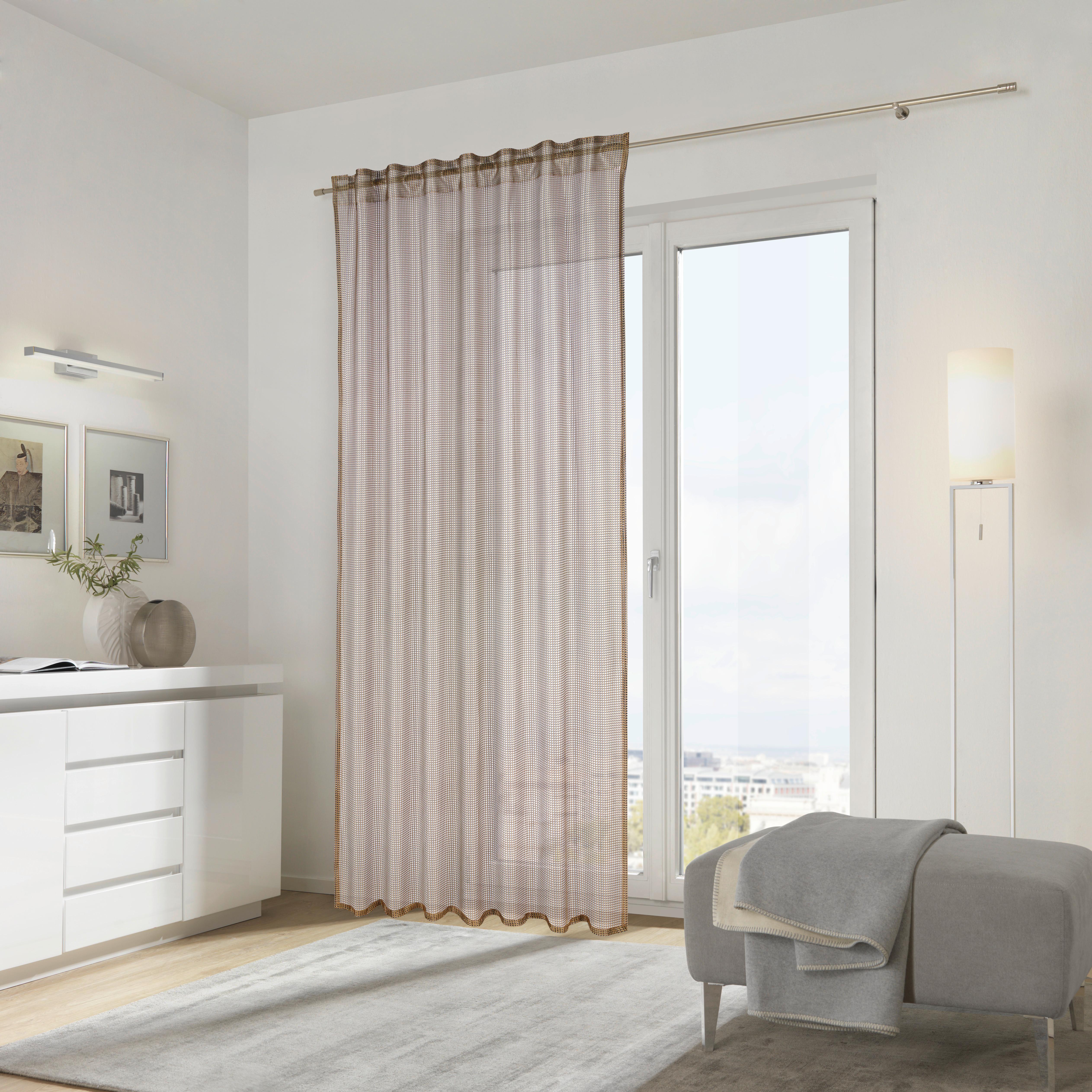 ZASŁONA GOTOWA 6725-16 LUMOS - kolor złoty, Design, tkanina (140/245cm) - Ambiente