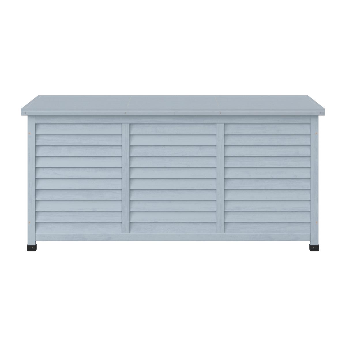 Kissenbox Joris Grau aus Echtholz - Grau, MODERN, Holz (127/60/56cm) - Bessagi Garden