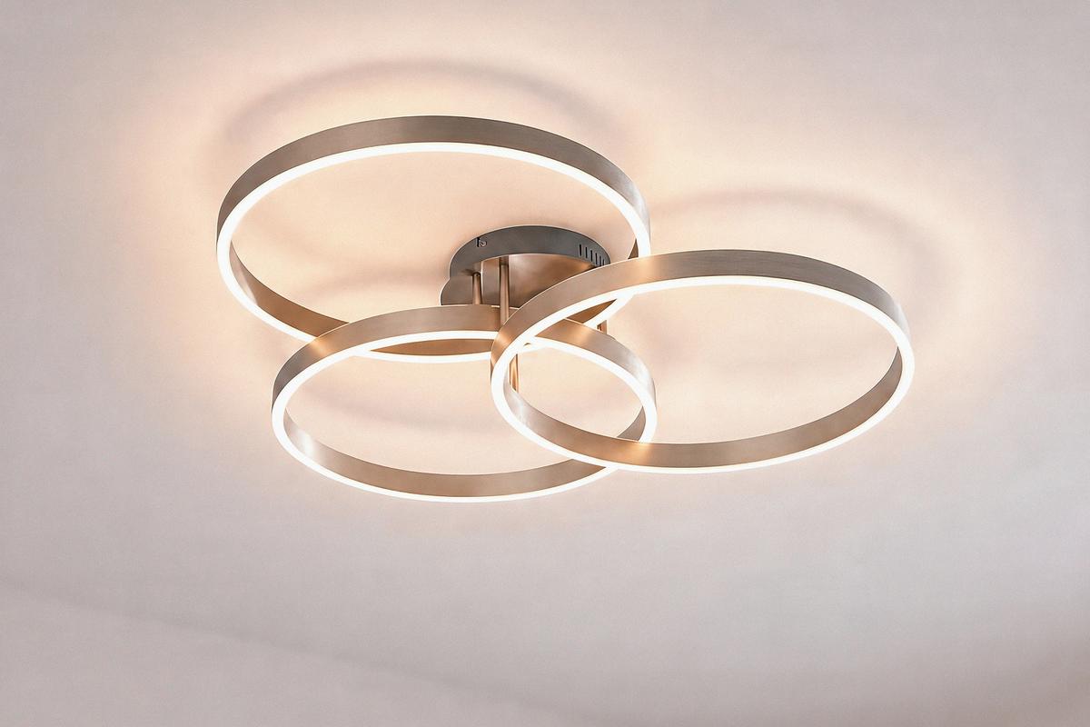 LAMPA SUFITOWA LED 6233-55 PAAN - kolor stalowy, Design, tworzywo sztuczne/metal (75/71,1/15,1cm) - Paul Neuhaus