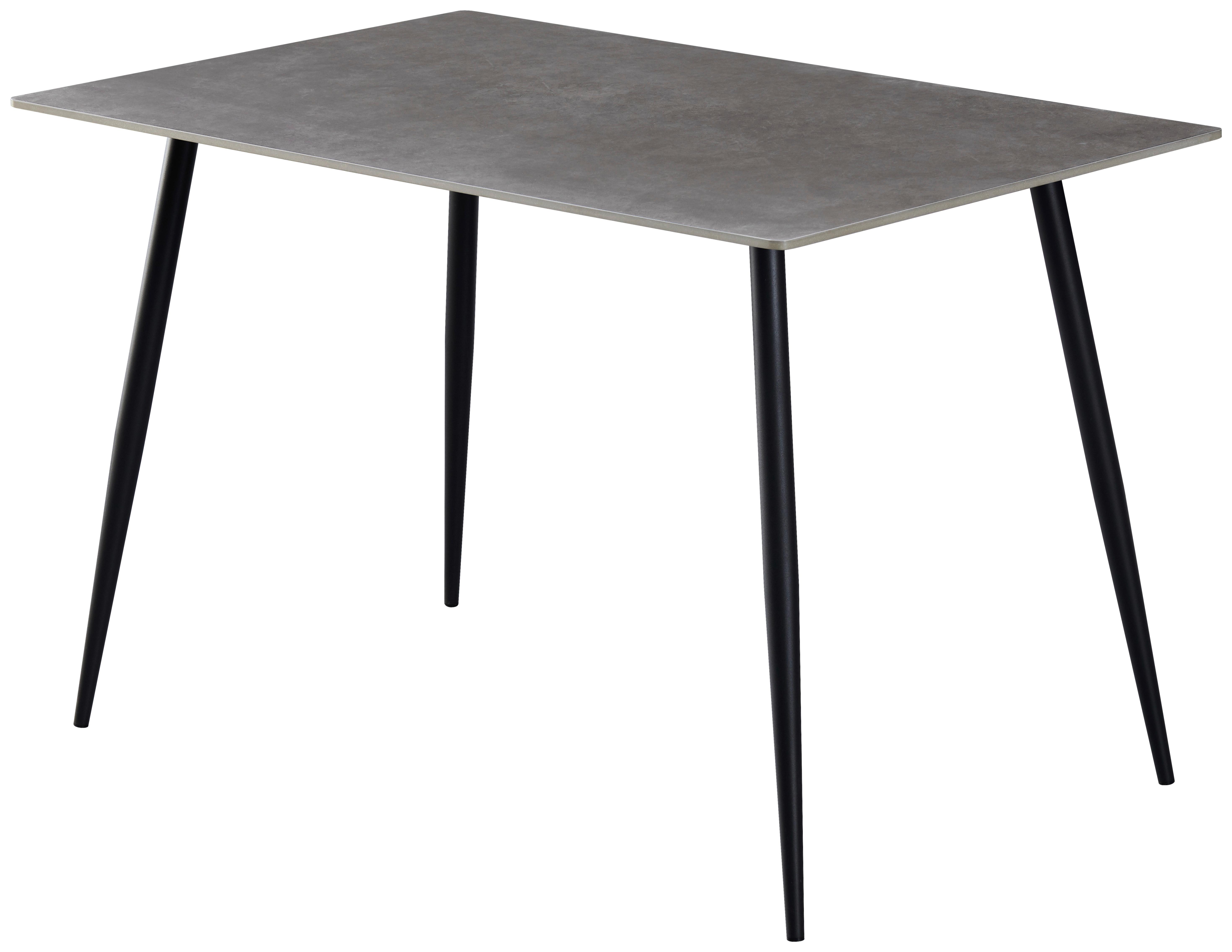 Jedilna Miza Toni, Keramika, 120x80 - siva/črna, Moderno, kovina/keramika (120/76/80cm)