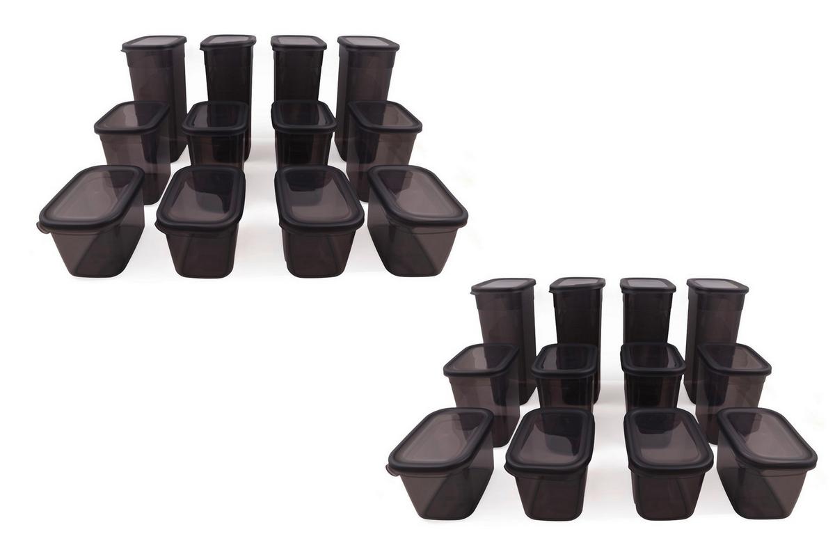 ZESTAW POJEMNIKÓW KUCHENNYCH BNMPGGY24 - antracytowy, Basics, tworzywo sztuczne