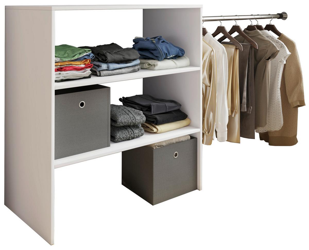 Regal Dacho, Bela - bela, Basics, kovina/leseni material (90/100/50cm) - MID.YOU