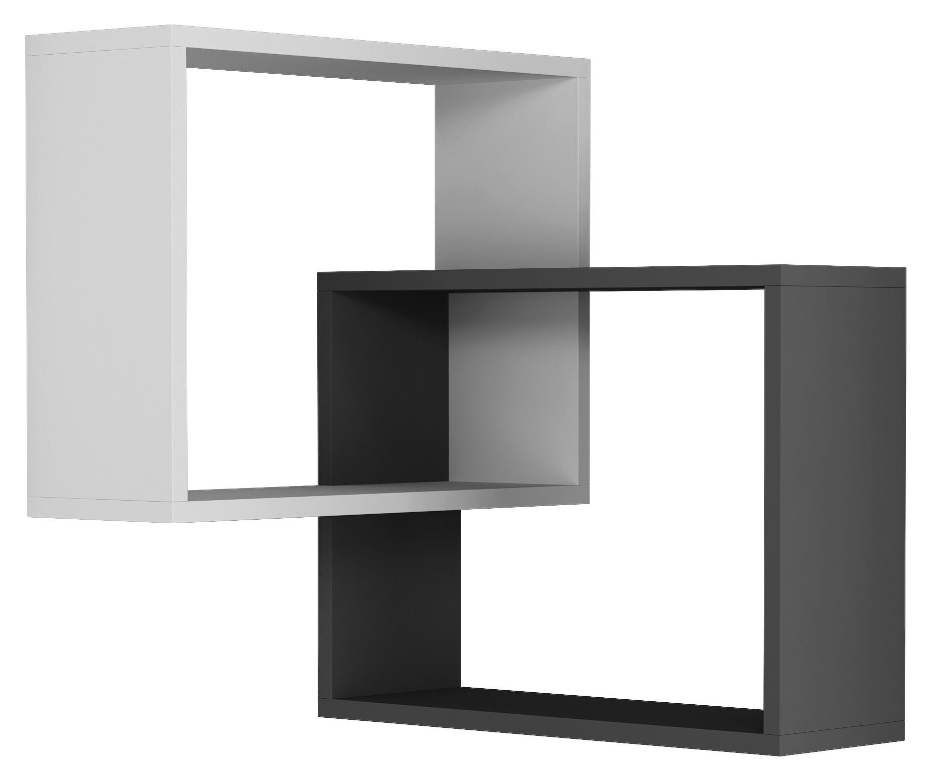 Eckregal RING Anthrazit/Weiß ca. 60x68x20 cm - Anthrazit/Weiß, Design, Holzwerkstoff (60/68/20cm) - Livetastic
