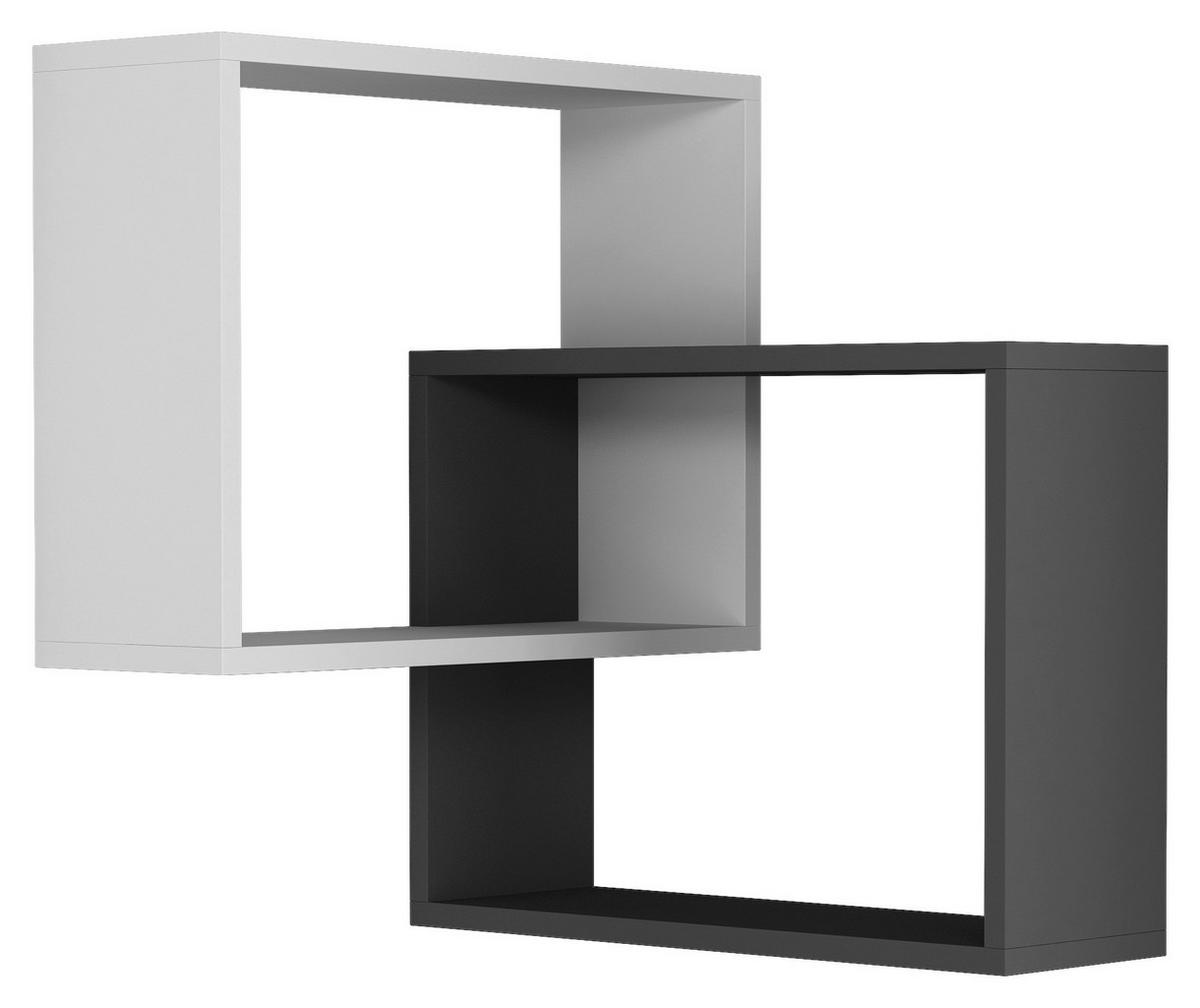 Eckregal RING Anthrazit/Weiß ca. 60x68x20 cm - Anthrazit/Weiß, Design, Holzwerkstoff (60/68/20cm) - Livetastic