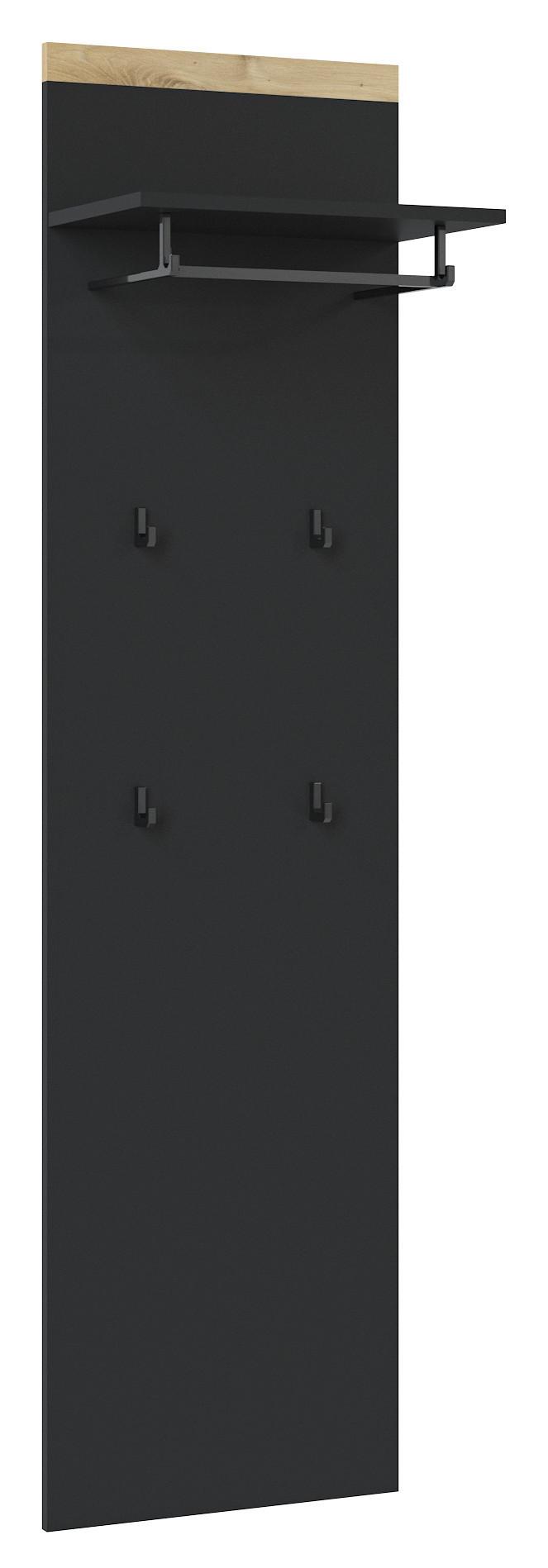 Panou cuier PEPE - stejar Artisan/antracit, Trend, material pe bază de lemn (45/169/27,6cm) - Modern Living
