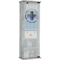 Medizinschrank Omal XXL Grau zum Hängen B/H ca. 31x92 cm - Grau, Basics, Glas/Holzwerkstoff (31/92/18cm) - MID.YOU