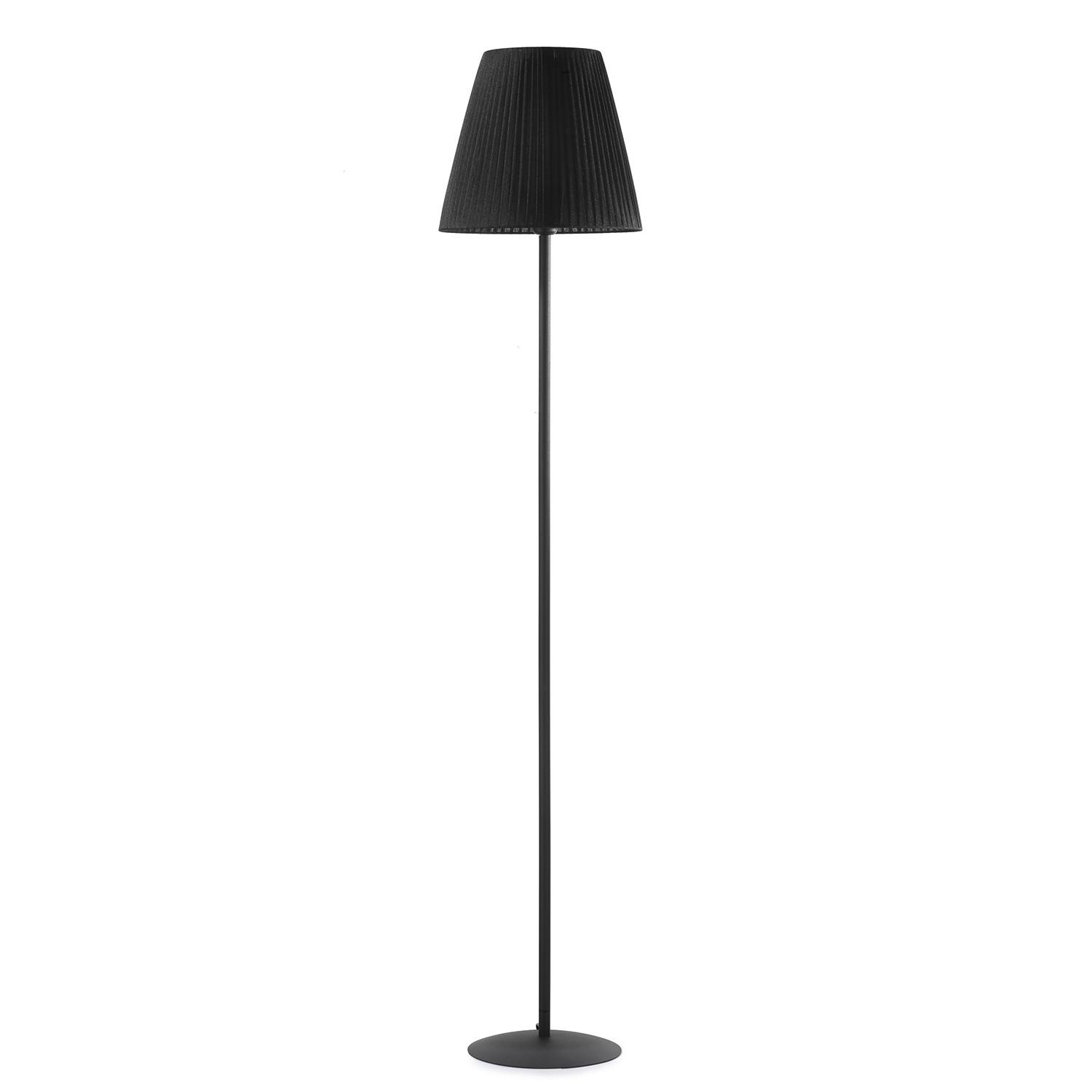 Stehleuchte Loris nera Schwarz max. 22 Watt - Schwarz, KONVENTIONELL, Textil/Metall (28/28/173cm)