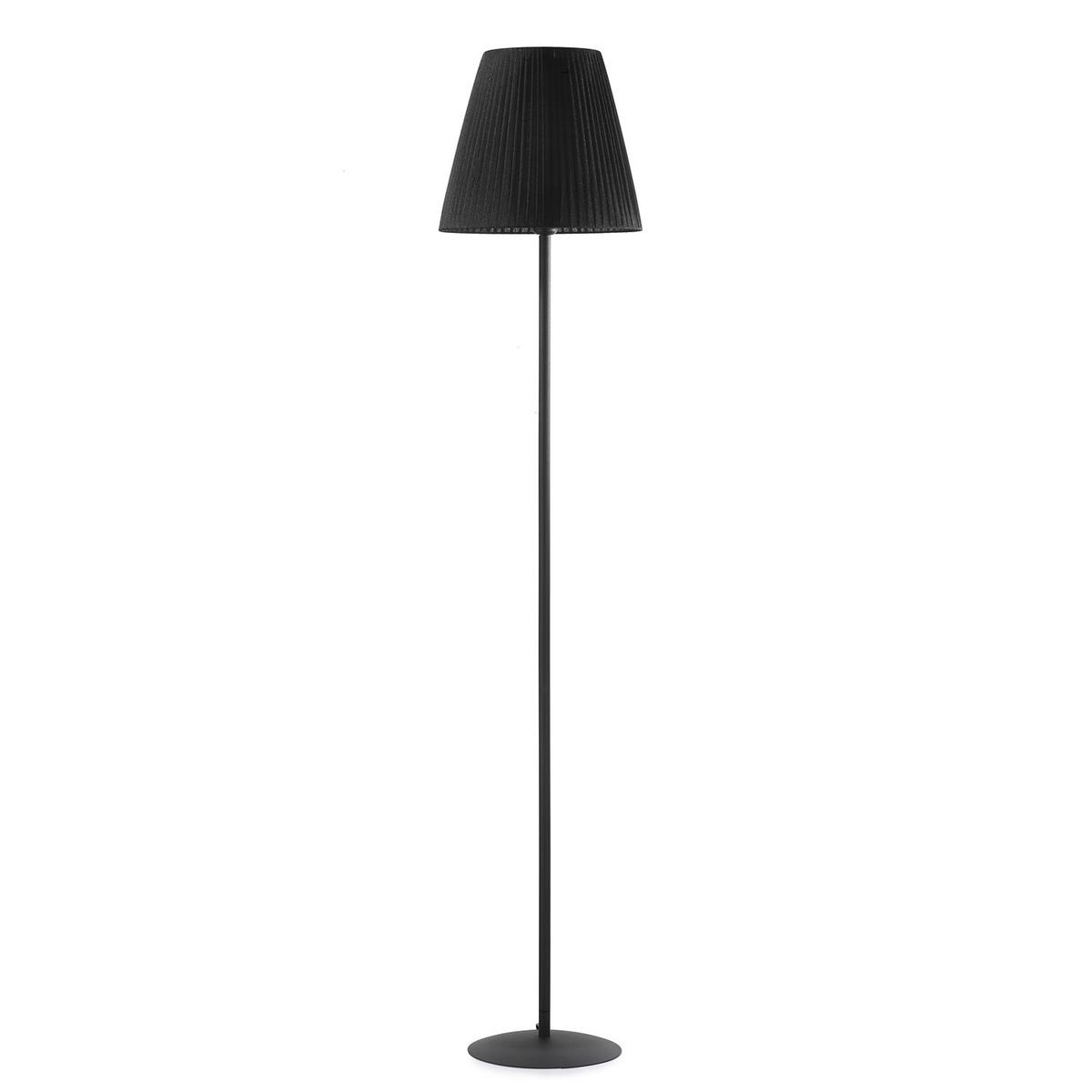 Stehleuchte Loris nera Schwarz max. 22 Watt - Schwarz, KONVENTIONELL, Textil/Metall (28/28/173cm)