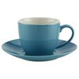 Kaffeetasse mit Untertasse Sandy Blau aus Keramik - Blau, KONVENTIONELL, Keramik (5/6,9cm) - Mömax modern living