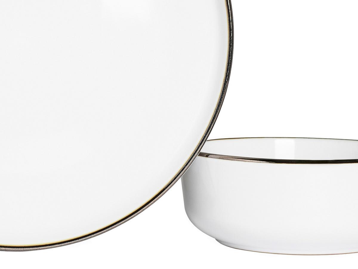 Serviciu de masă Nordic Festive 16/1 - alb/auriu, Basics, ceramică - Creatable