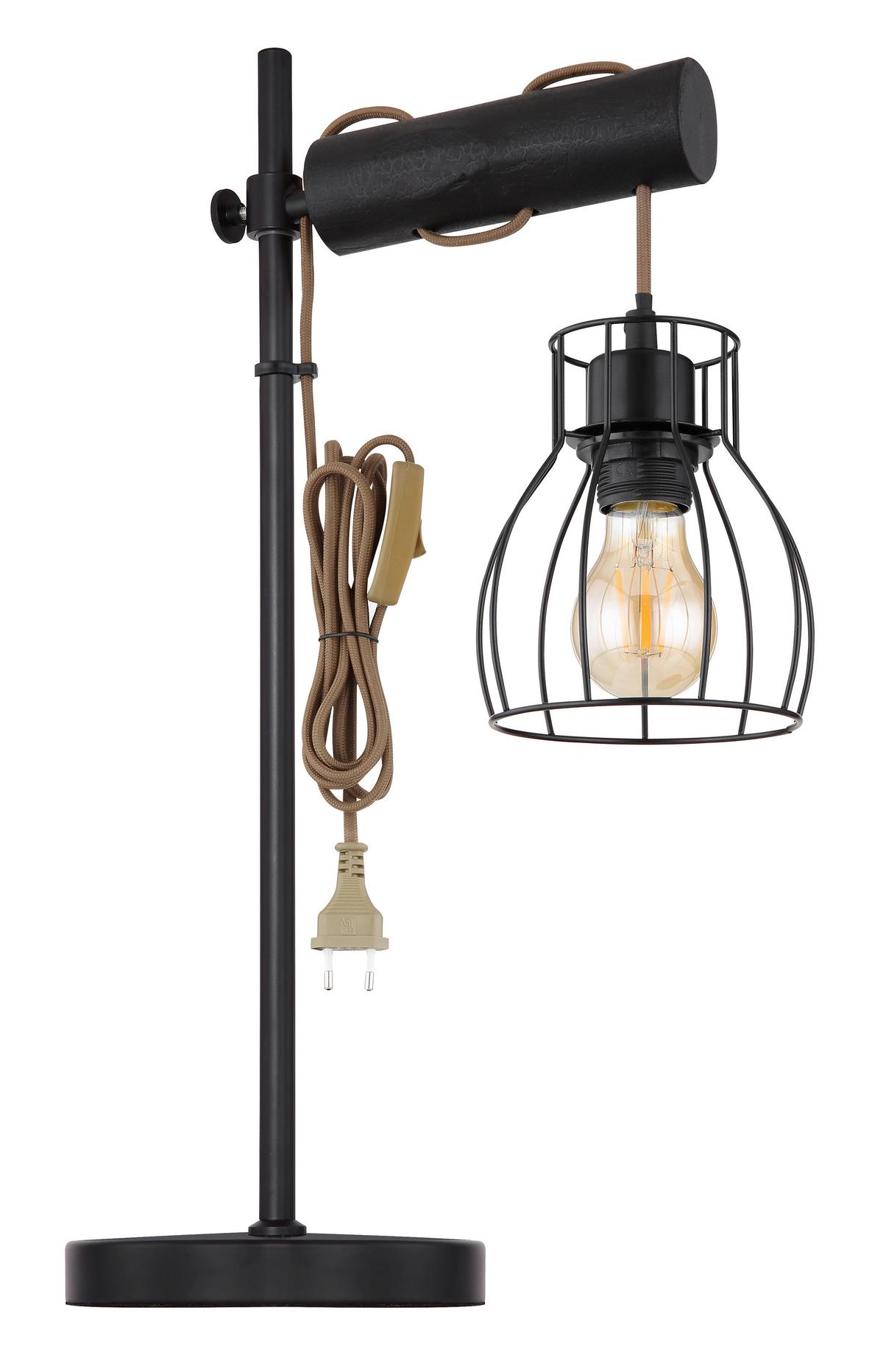 Svjetiljka Stolna 15326tnb Mina - crna, Basics, drvo/metal (33/18/55cm) - Globo