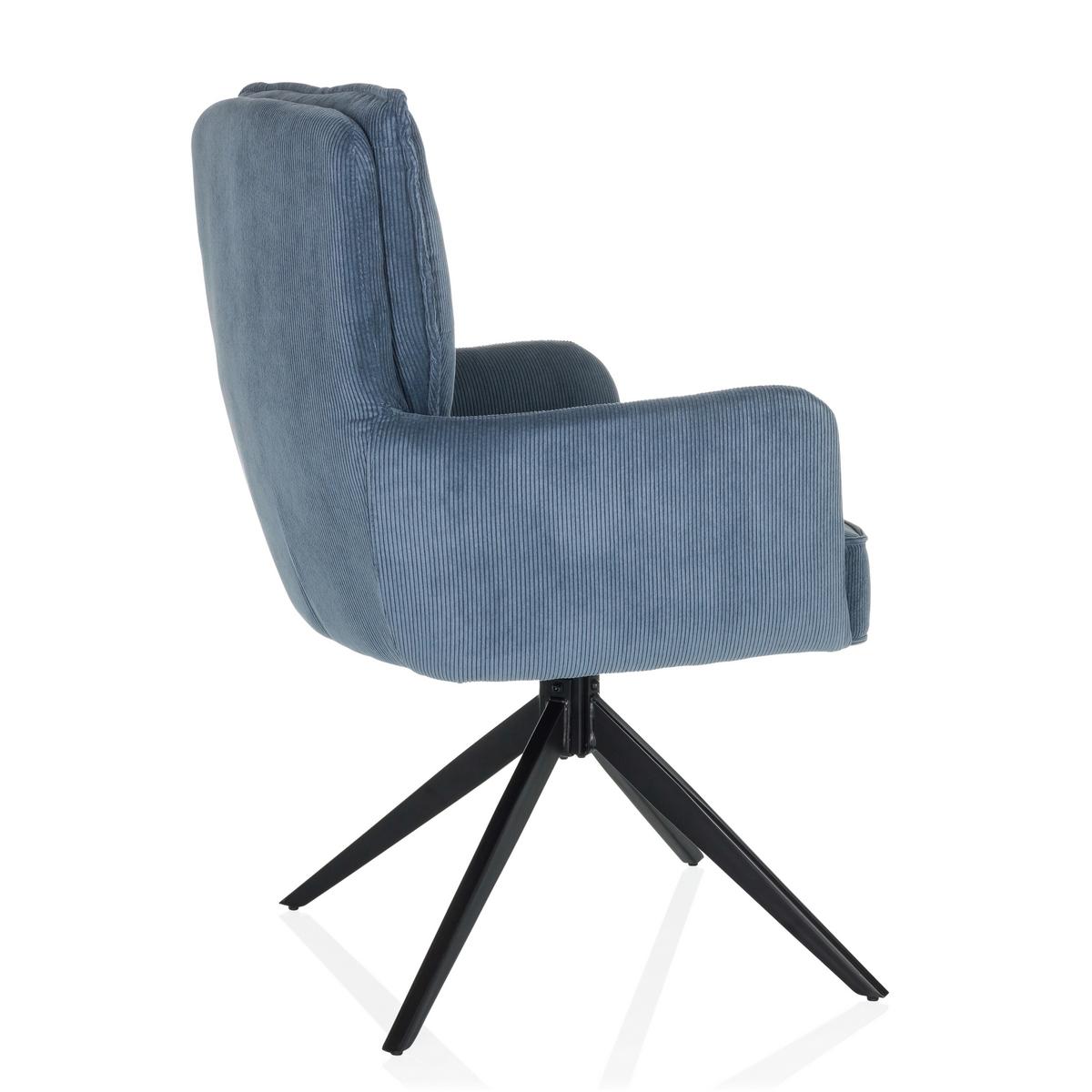 Naslanjač Tarugo, Modra - modra/črna, Moderno, kovina/tekstil (58/94/60cm) - MID.YOU