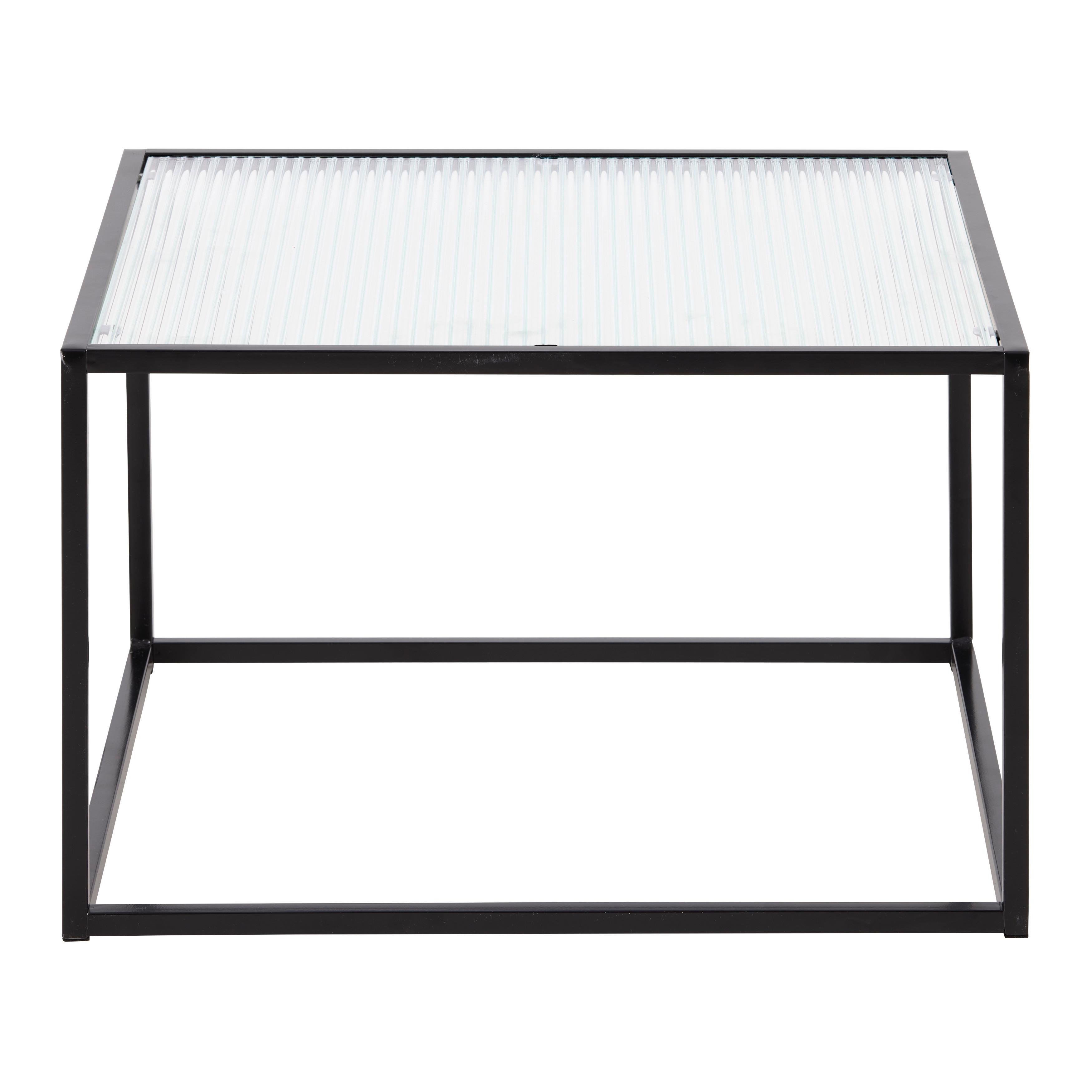 SOFFBORD KUBO -BASED- - svart, Modern, metall/glas (60/60/38cm) - Based