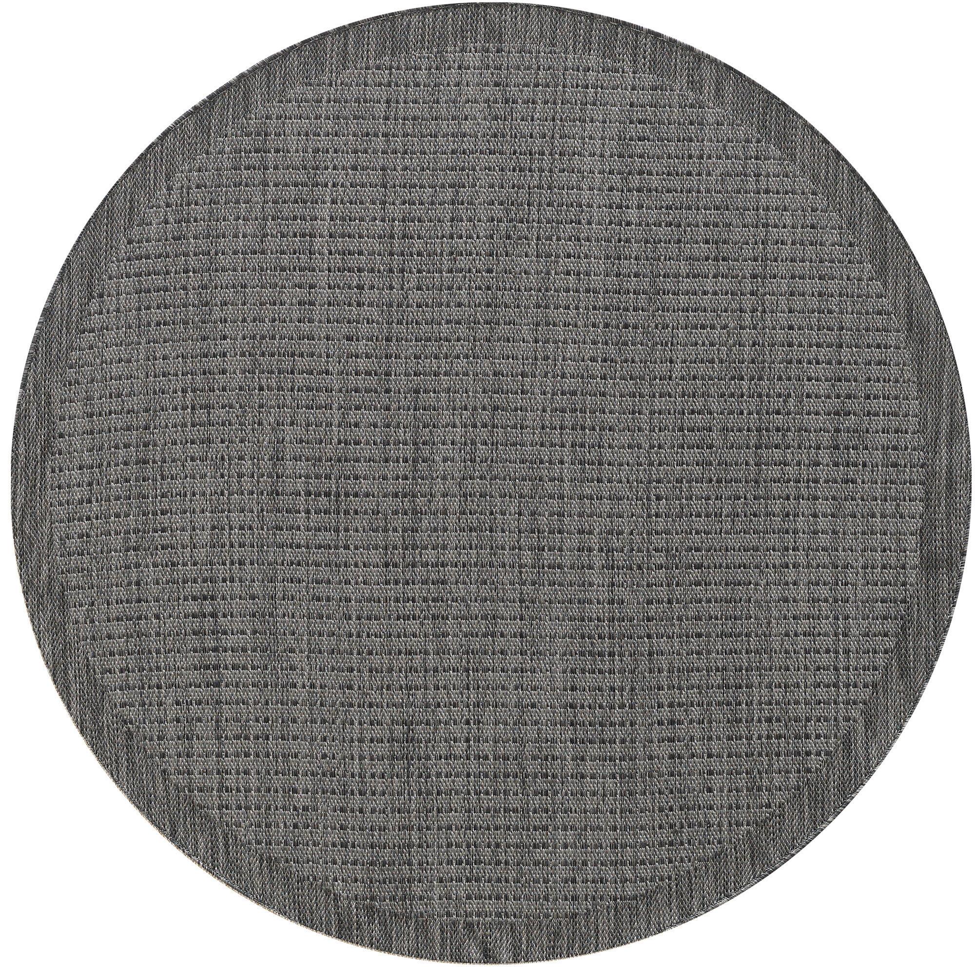 Outdoorteppich Giza Schwarz Ø ca. 160cm - Schwarz, Basics, Textil (160cm) - Ayyildiz 