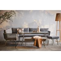 KOMPLET STOŁOWY NA TARAS PISA - szary, Modern, tworzywo sztuczne/metal (190/252cm) - Ambia Garden