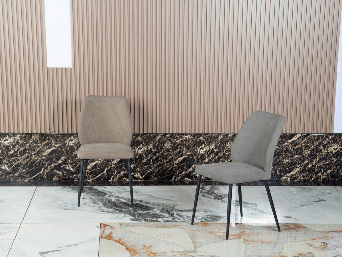 Stolica Tena - svijetlo smeđa/crna, Basics, metal/tekstil (46,5/86,5/59cm) - Based