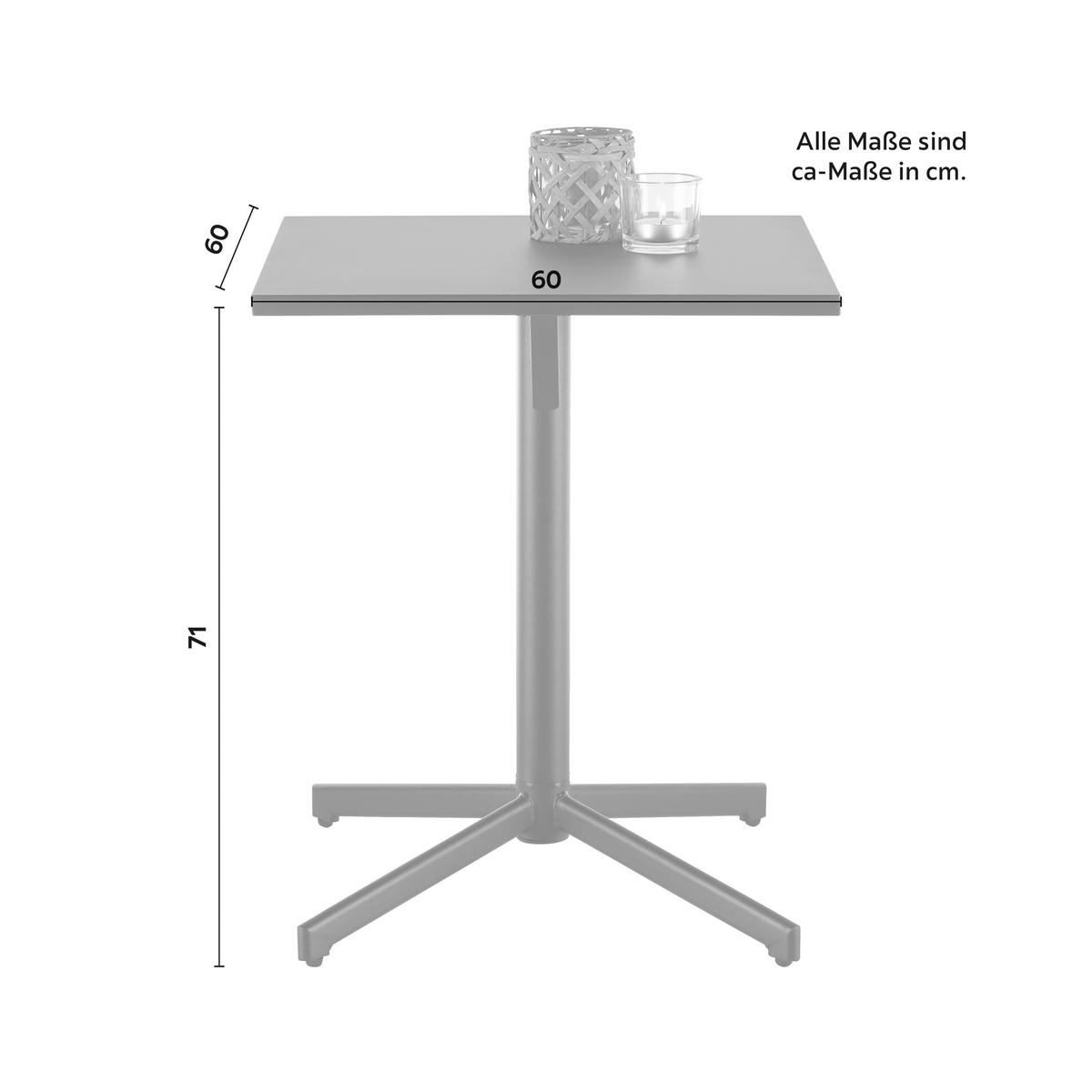 Gartentisch Katar aus Metall - Schwarz, Metall (60/71/60cm) - Mömax