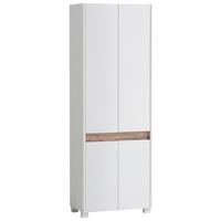 Schuhschrank Cosmo ca.56,9x164,5x33cm Weiß - Silberfarben/Weiß, Design, Holzwerkstoff/Kunststoff (56,9/164,5/33cm) - MID.YOU