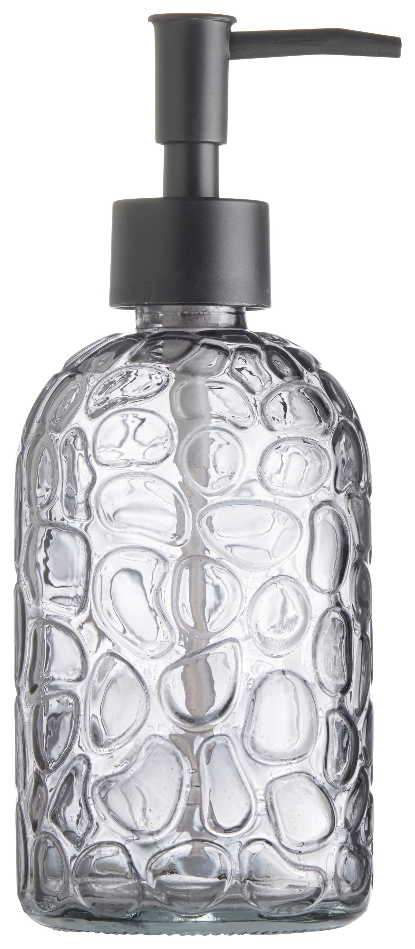 TVÅLPUMP CHARLOTTE - klar/ljusgrå, Klassisk, glas/plast (7,8/19cm) - Mömax