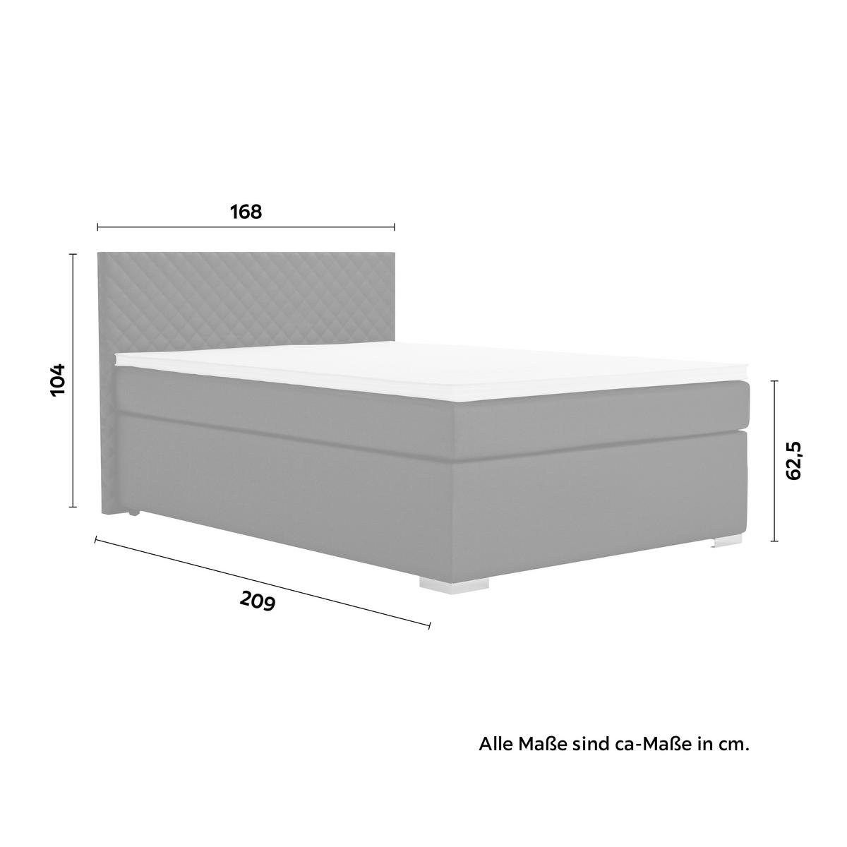 Boxspringbett Mali New in Schwarz ca. 140x200cm - Chromfarben/Schwarz, KONVENTIONELL, Kunststoff/Textil (140/200cm) - Based
