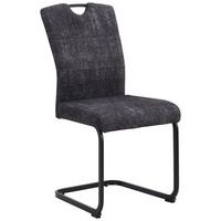 Schwingstuhl Finn in Grau - Schwarz/Grau, MODERN, Textil/Metall (44/95/56cm) - Mömax