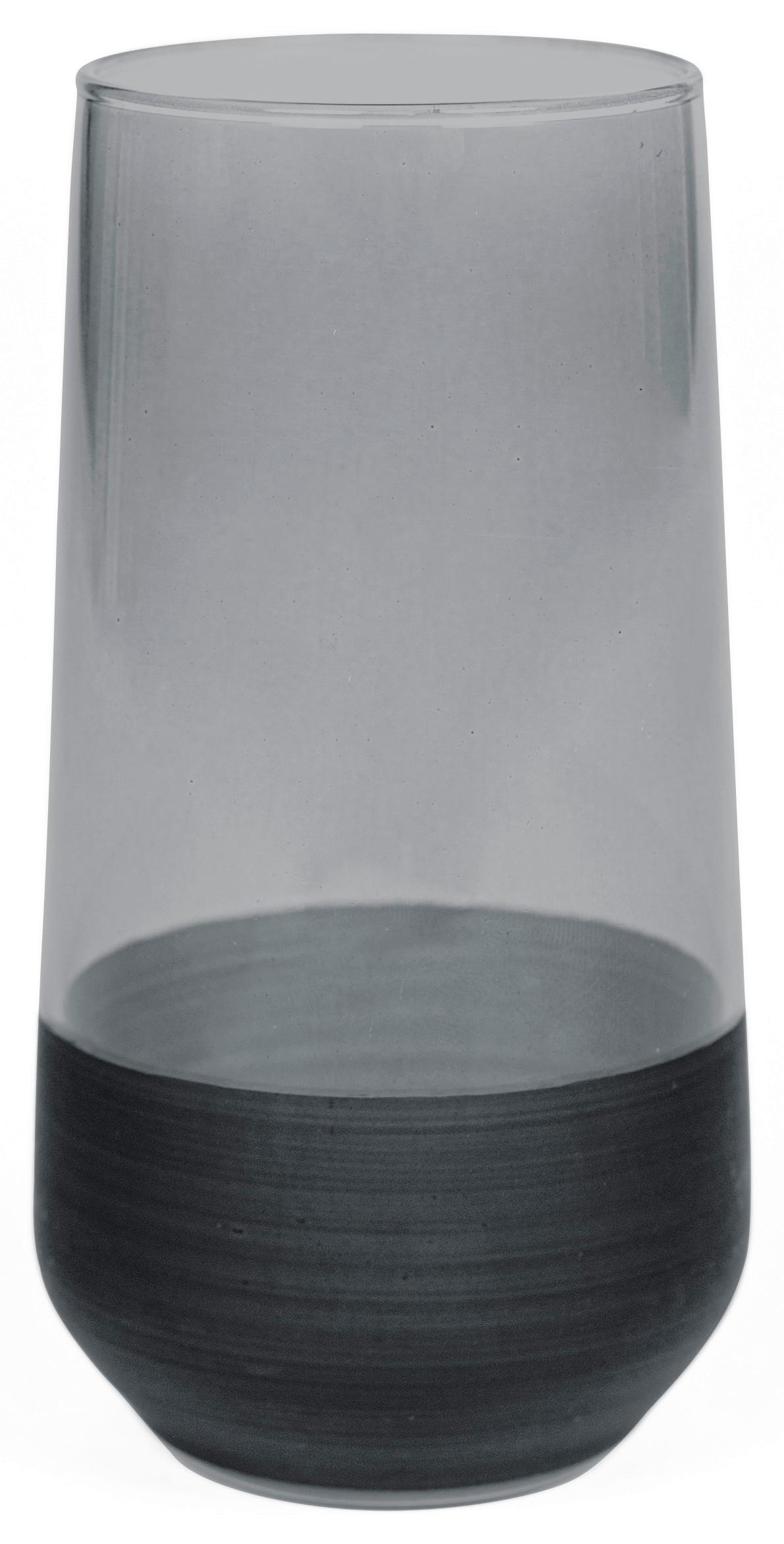 LONGDRINKGLAS BLACK - svart, Modern, glas (6,5/15cm) - Mömax