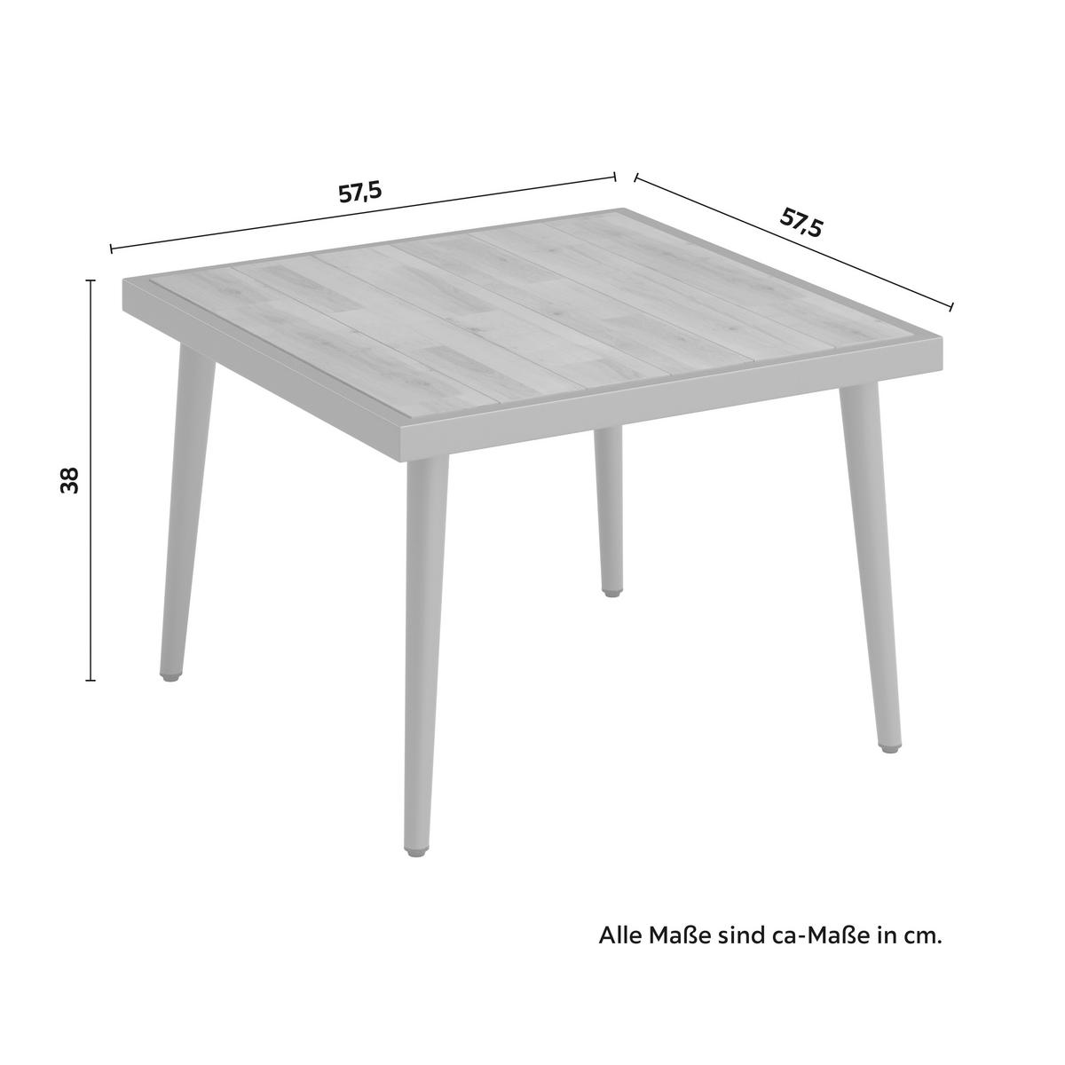 Loungegarnitur-Set Sallie Grau Holz/Metall/Outdoorstoff - Schwarz/Naturfarben, MODERN, Holz/Metall (205/76,5/58,5cm) - Bessagi Garden