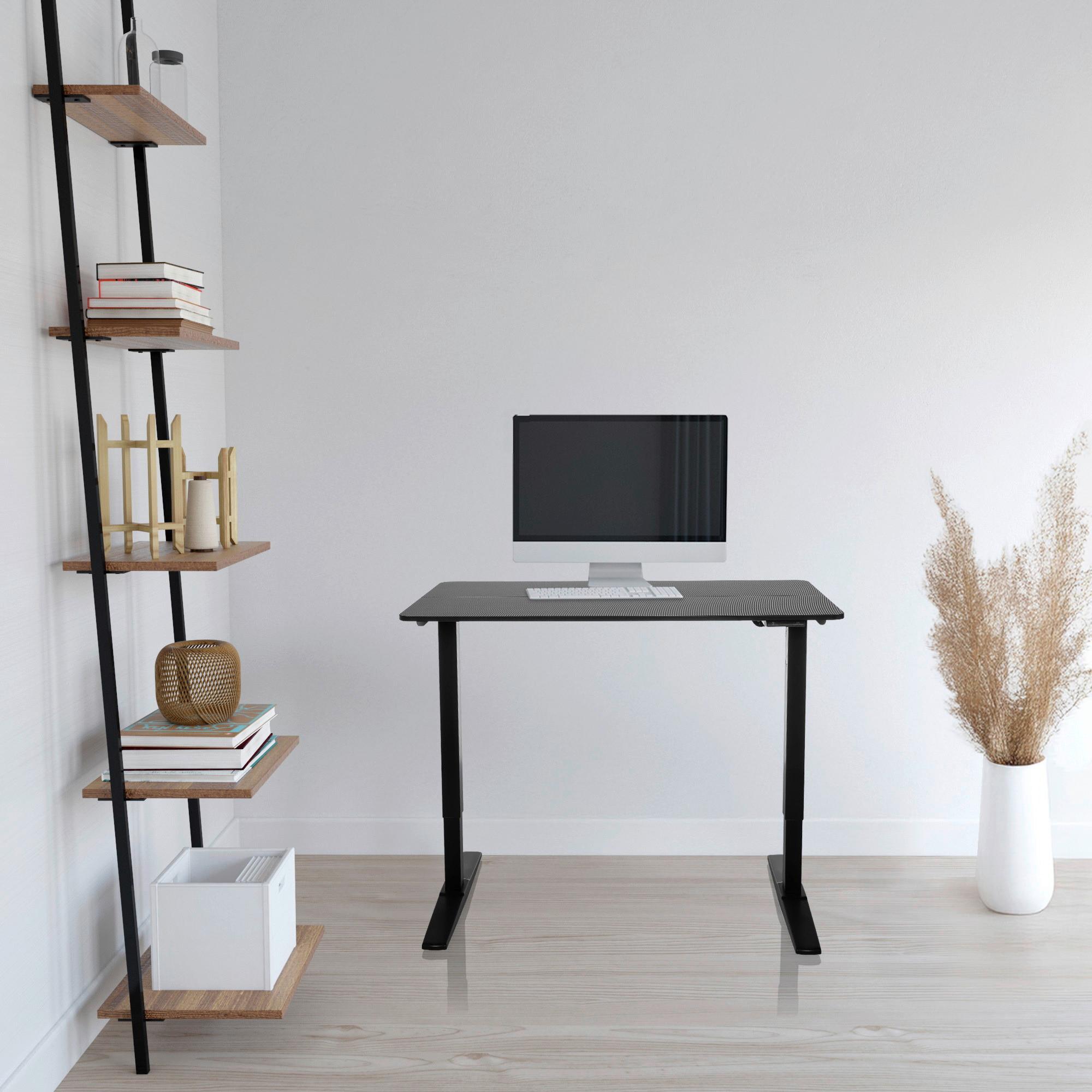 Dvižna Miza Stand Carbon, Črna - črna, Moderno, kovina/leseni material (120/60/75 - 120cm) - MID.YOU