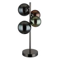 LED-TISCHLEUCHTE 56142-4T RIHA - Petrol/Schwarz, Design, Glas/Kunststoff (23,7/19,3/48cm) - Globo