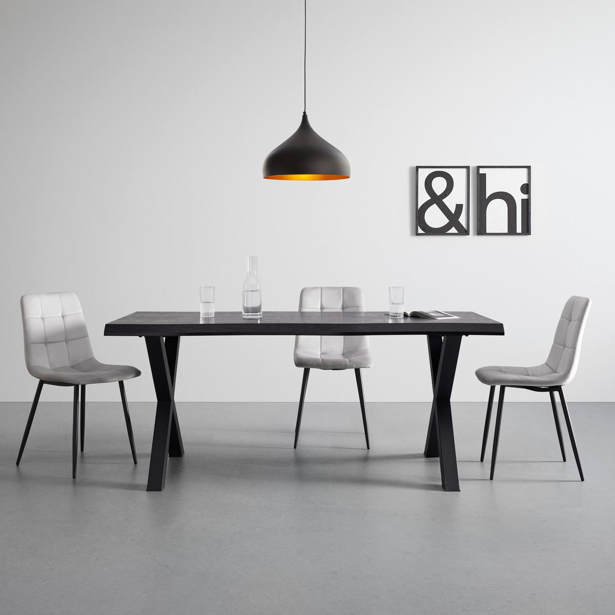 Esstisch Rico Schwarz MDF ca. 180x90x76cm - Schwarz, MODERN, Metall (180/90/76cm) - Bessagi Home