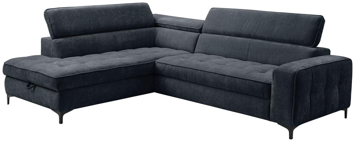 Kutna Garnitura Talia - crna/antracit, Basics, tekstil/metal (203/70-90/251cm) - Modern Living