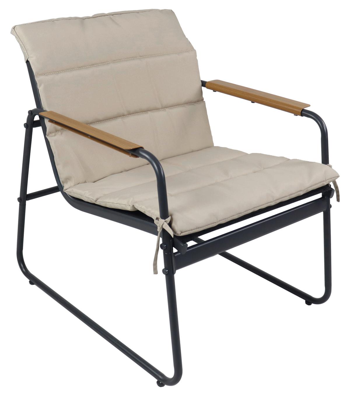 LOUNGEGARNITUR LEXILA 920577 4-TLG - Creme/Schwarz, Modern, Glas/Kunststoff - MID.YOU