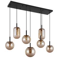 Led Viseća Svjetiljka Severin - narančasta/boje mjeda, Konvencionalno, staklo/metal (136/41/130cm)