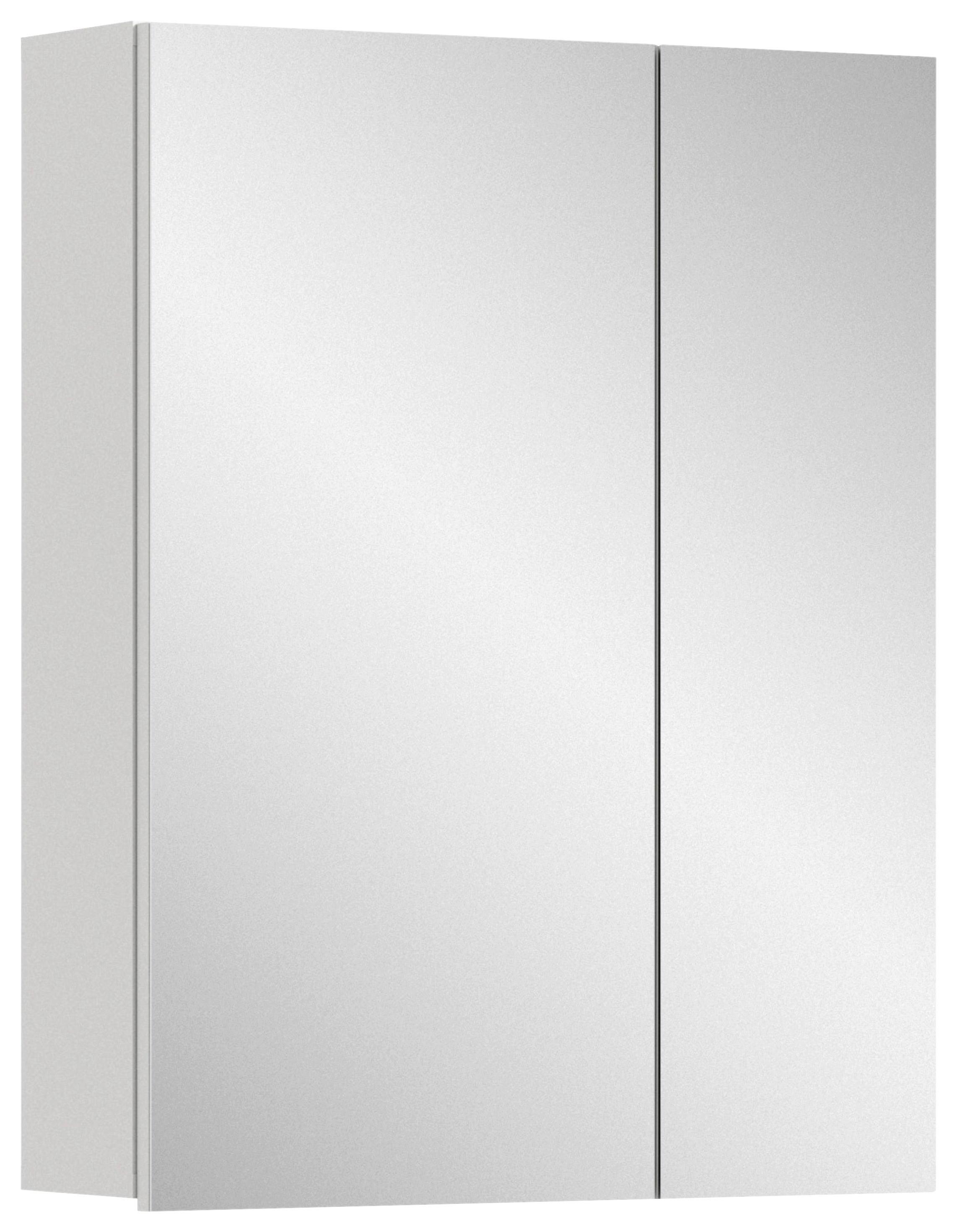 Spiegelschrank Vira ca. 60x77 cm Weiß - Weiß Hochglanz/Weiß, MODERN, Holzwerkstoff (60/77/18cm) - MID.YOU