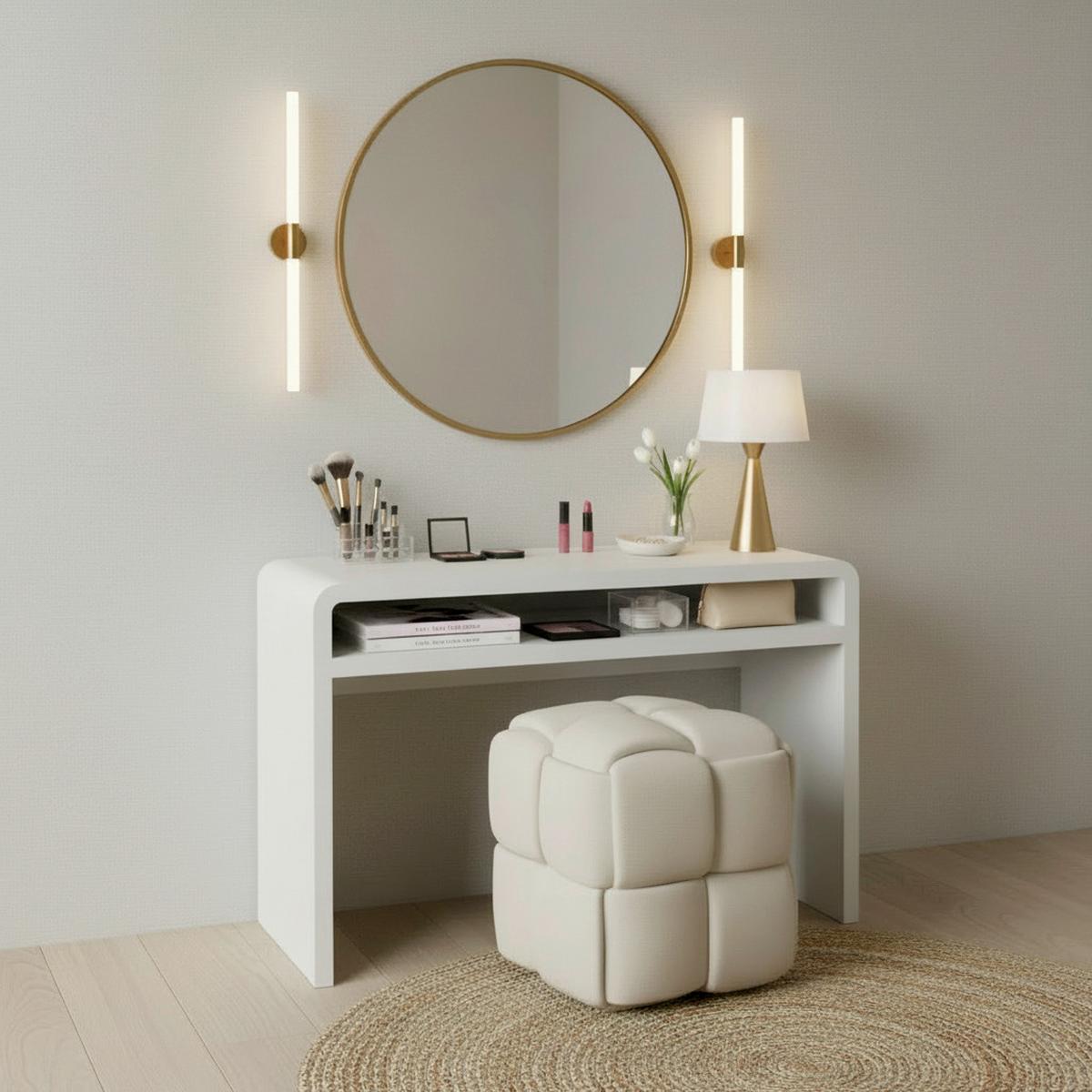 Konzolna Mizica Emilia, Bela - bela, Moderno, leseni material (120/78/40cm) - Bessagi Home