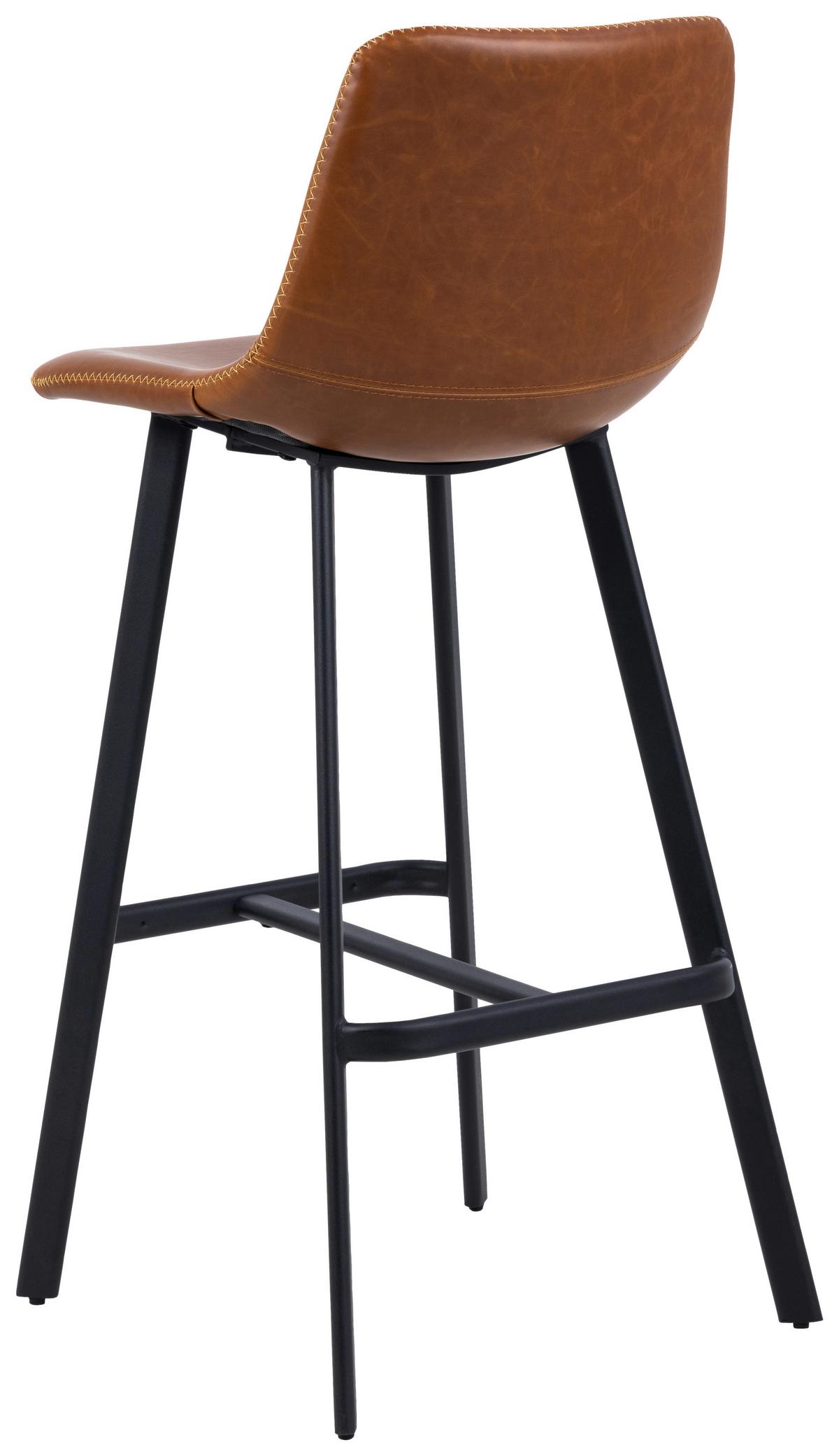 STOŁEK BAROWY I_OREGON - kremowy/czarny, Trend, metal/tkanina (46,5/103/50cm)