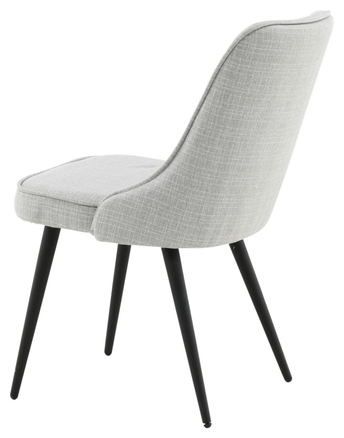 STUHL-SET VELVET DELUXE - Hellgrau/Schwarz, Design, Kunststoff/Textil (50/88,5/66cm) - Livetastic