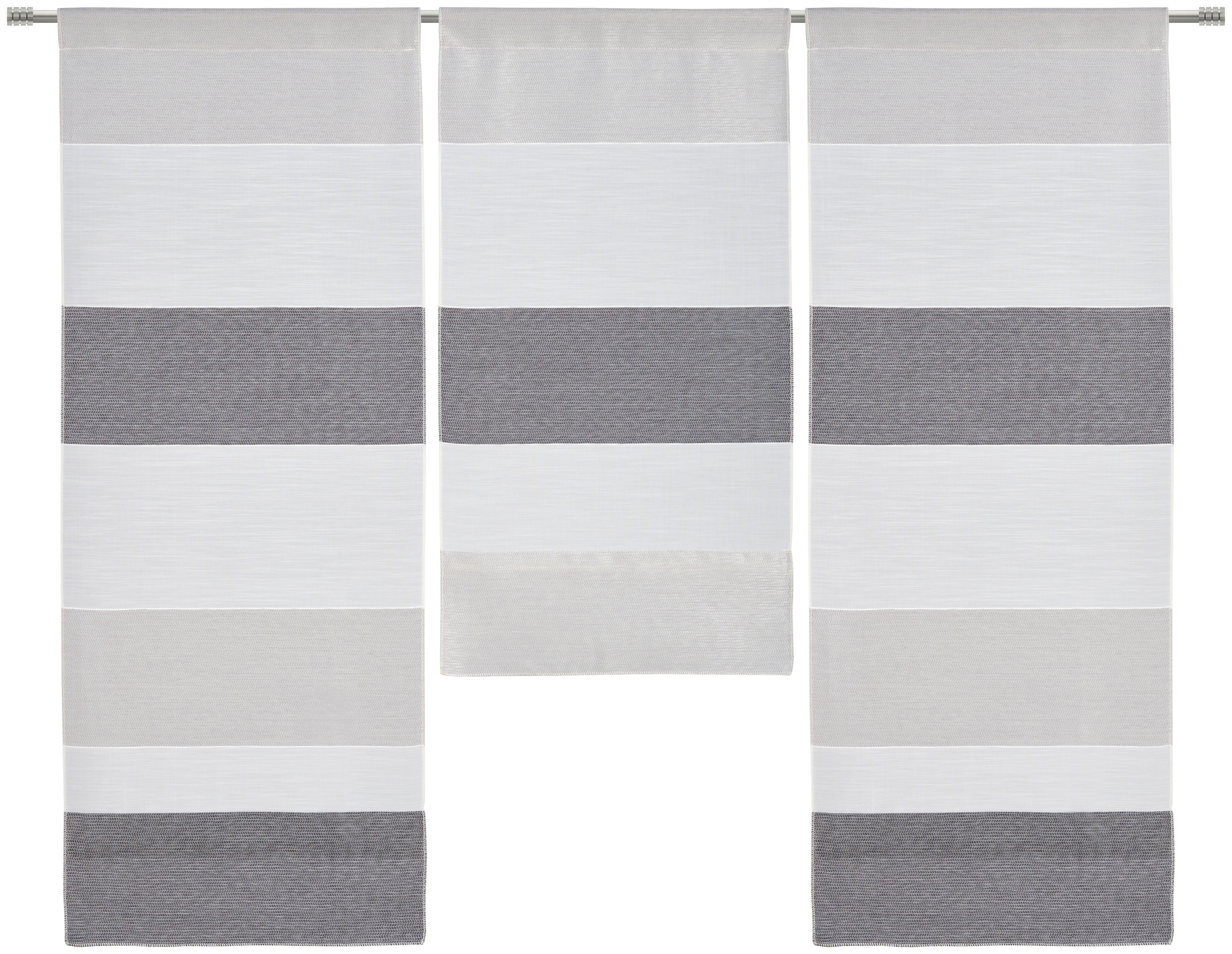 KOMPLET KRÓTKICH FIRAN RENDUR - biały/szary, Basics, tkanina (30/80cm) - Esposa