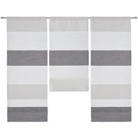 KOMPLET KRÓTKICH FIRAN RENDUR - biały/szary, Basics, tkanina (30/80cm) - Esposa