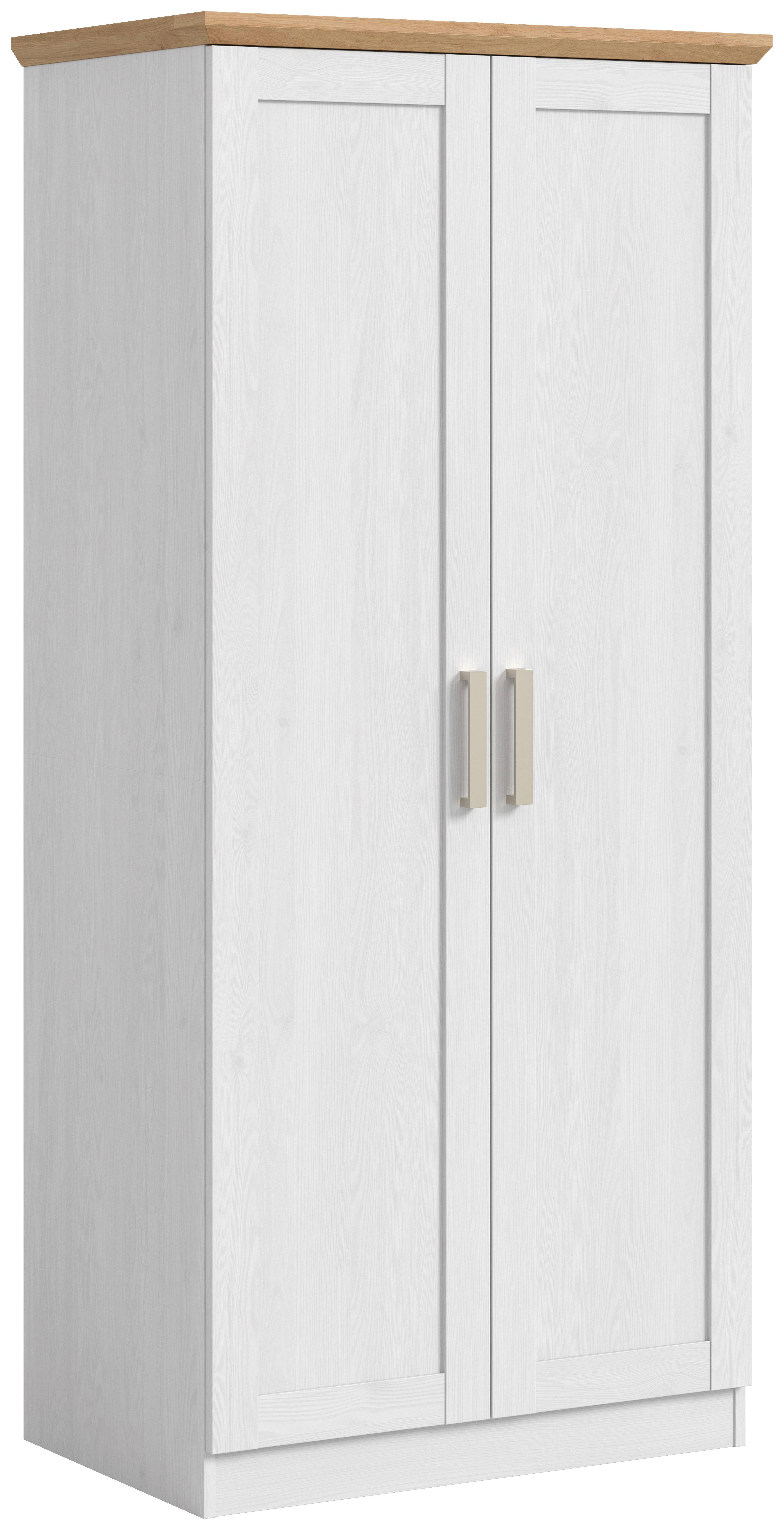 Drehtürenschrank Florenz ca.84x185x54cm Weiß - Champagner, MODERN, Holzwerkstoff/Kunststoff (84/185/54cm) - MID.YOU