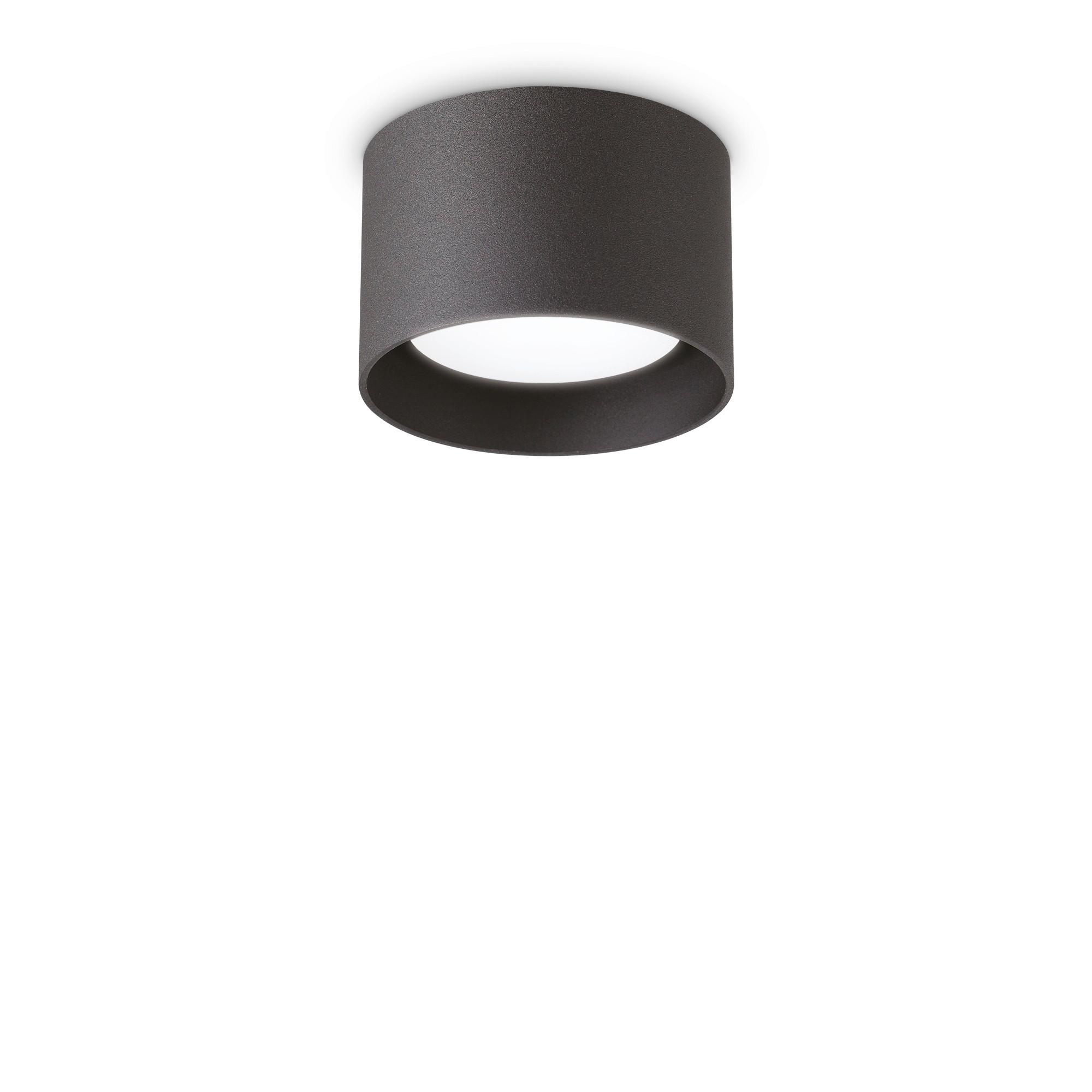 LED-Deckenleuchte Round Schwarz max. 9 Watt - Schwarz, Basics, Metall (10/10/6,5cm) - Ideal Lux