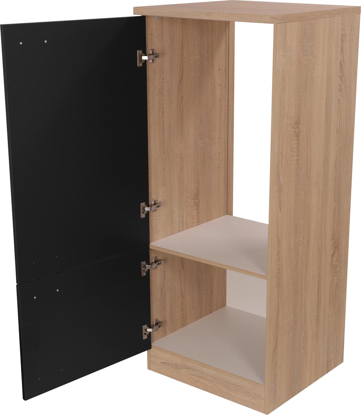 Omara Za Vgradno Napravo Merle, Barva Hrasta, Črna - srebrne barve/črna, Basics, kovina/leseni material (60/144,8/60cm) - Respekta